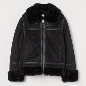 Black Faux Shearling-lined Jacket
